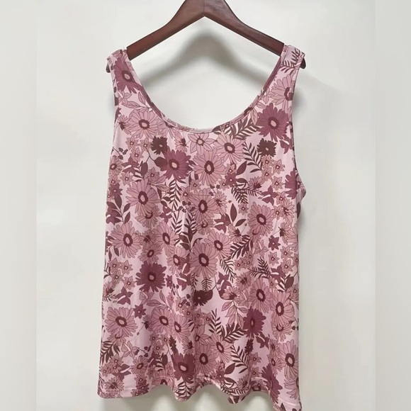 Plus Size Pink Floral Baby Doll Style Top - Picture 3 of 12